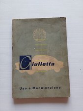 1959 Alfa Romeo Giulietta- Sprint-Spider-SS Original Maintenance Use Manual