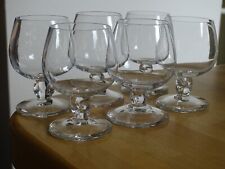 DAUM FRANCE 6 GLASSES APERITIF TASTING COGNAC CRYSTAL MODEL ORVAL ht 8 cm