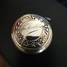 Beau Pendentif Châtelaine Poudrier Miroir de sac en argent Fin XIXe / déb XXe