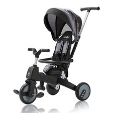 FableKids® Tricycle 7in1 Tricycle enfant guidon vélo bébé poussette Gris