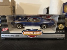 Ertl American Muscle 1969 Pontiac GTO Judge 1:18 Diecast 10th Anniversary Blue 