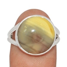 Natural Petrified Wood (Araucaria) Navajo Country 925 Silver Ring s.8 CR62880