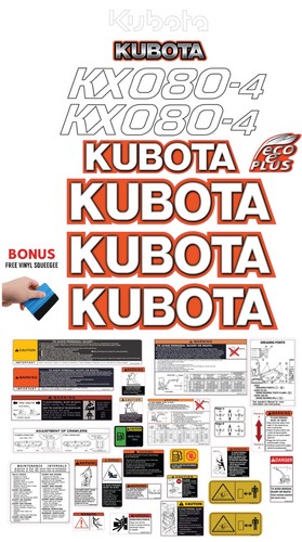 Fits kubota kx080 decal - kx080-4,