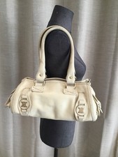 Très Beau Et Authentique Sac Cuir Écru Celine 