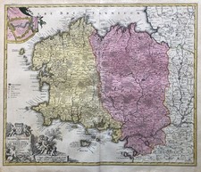 Bretagne Brest Rennes Quimper Nantes Angers France Carte Map Homann 1720