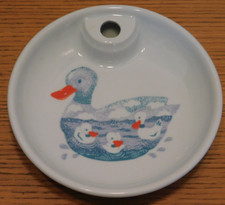 ASSIETTE CHAUFFANTE à bouillie bébé PORCELAINE de SOLOGNE france made CANARD bb
