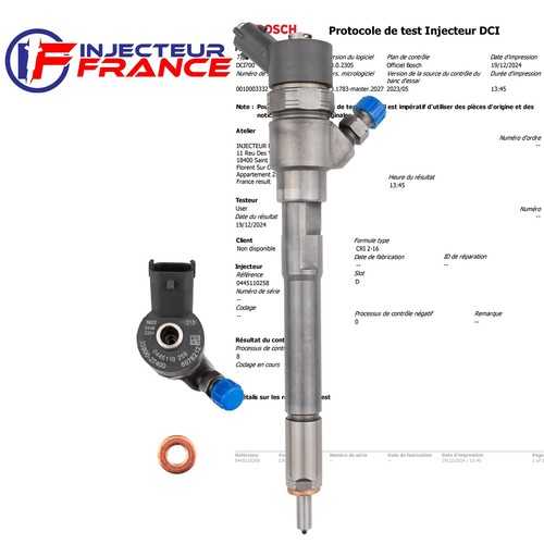 0445110258 bosch injecteur - 0445110258,