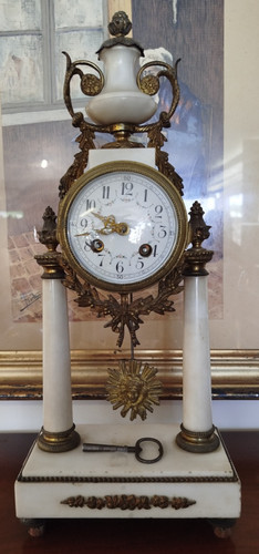 Horloge marbre bronze - marbre, et