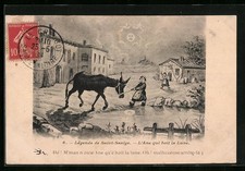 CPA Saint-Saulge, l´Ane qui