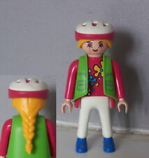 Playmobil (3319) modern - women's helmet green vest bicycle trailer 3068
