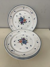Provincial Bouquet Dinner Plates (4) Stoneware 1987 10-5/8"