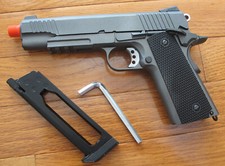 Full Metal CO2 Blowback Airsoft Gun 1911 Gun Metal Color 350 FPS