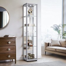 K-Möbel Vitrine en verre avec miroir, LED et serrure (176 x 37 x 33 cm)...