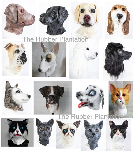 Masque chien chat latex - masque, en