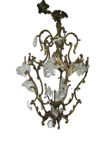 Lustre cage pampilles - cage,
