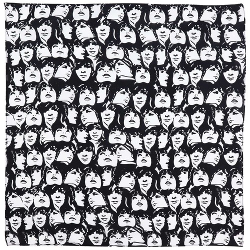 écharpe bandana visages blanc - bandana,
