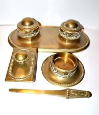 1920 ART DECO MAX FREY Gladenbeck Berlin LION Bronze Inker Desk Setting