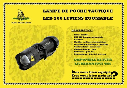 Lampe poche tactique - lampe,