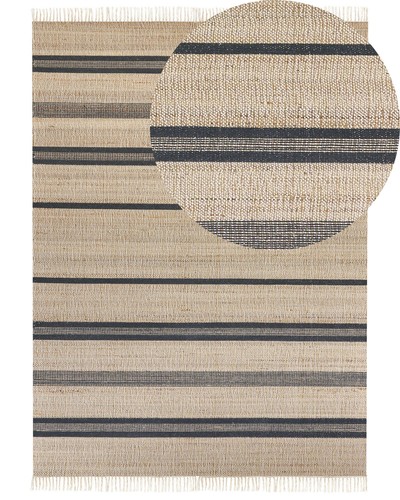 Tapis beige gris - gris, jute