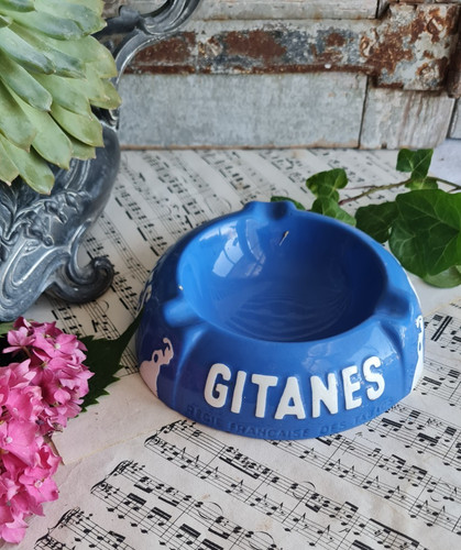 Ancien cendrier gitanes bleu - ancien,
