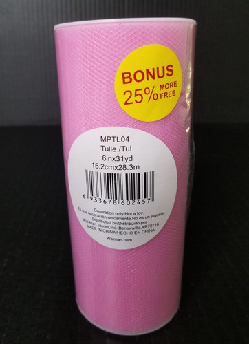 Spool pink tulle wide - 6", x