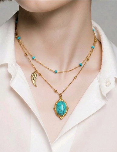 Collier double rang acier - rang,