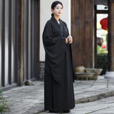 Buddhist Robe Men Women Linen Zen Meditation Costume Long Gown Clothing Unisex