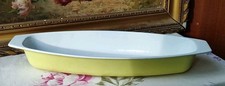ANCIEN PLAT À POISSON EN FONTE ÉMAILLÉE JAUNE LE CREUSET? VINTAGE N° 31
