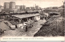 S20334 postcard Paris - Société des Charbonniers - Chantier Gare de Paris Gobelins