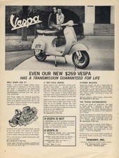 Even our new $269 Vespa has a transmission guaranteed for life ad 1964 L