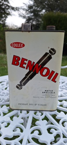 Ancien bidon huile bennoil - ancien, d'huile