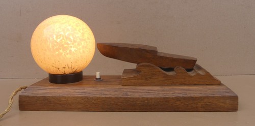 Lampe bateau bois ancienne - lampe,