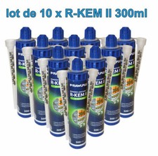 lot de 10 Cartouche R-KEM II Scellement chimique sans styrène 300ml + canule