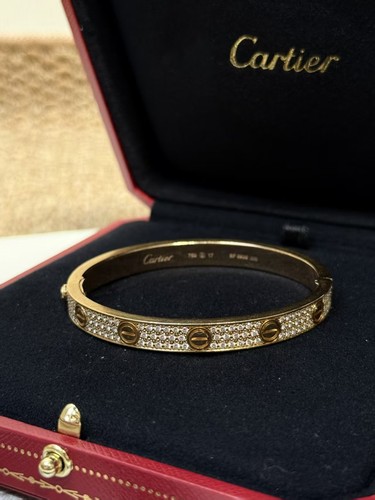 Cartier diamond pave 18k - cartier, rose