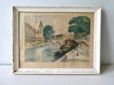 tableau, aquarelle, le pont