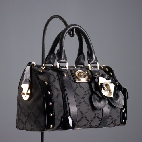 Sac versace cuir toile - cuir,