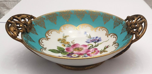 Ancienne soucoupe decor floral - ancienne,