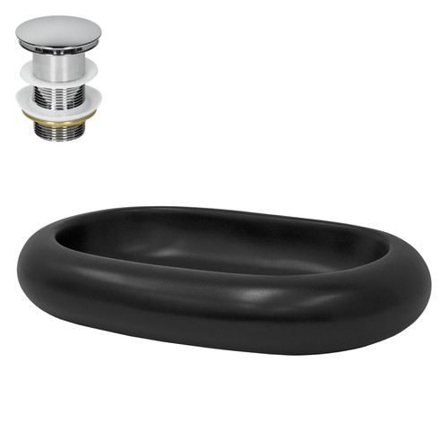 Lavabo noir mat céramique