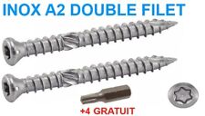 1600 x Vis 5x60mm inox A2 Double Filet Terrasse Bois Dur + 4 Embouts GRATUIT