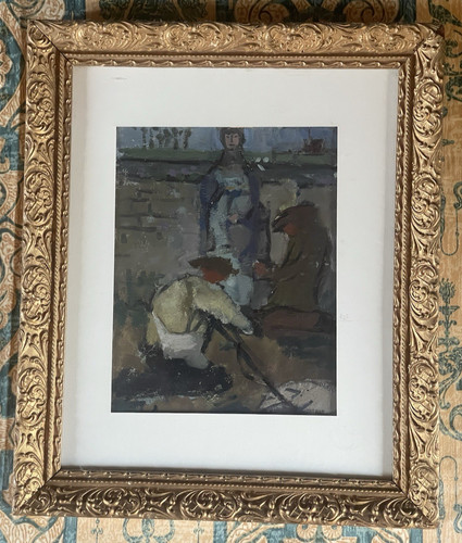 Anonyme huile sur panneau - huile,
