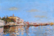 Tableau paysage canal vue