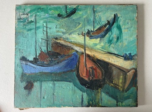 Tableau école paris huile - école, de