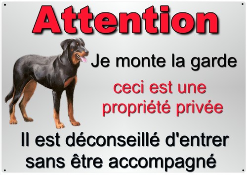 Plaque attention chien - plaque,