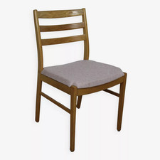 Chaise vintage en teck dessus rose 1960 danemark