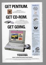 Toshiba Satellite Pro Portable Computer W/ Modular CD-ROM 1995 Vintage Print Ad