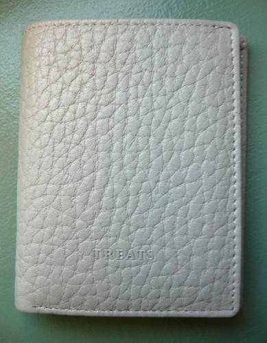 Porte cartes cuir grainé gris - grainé,