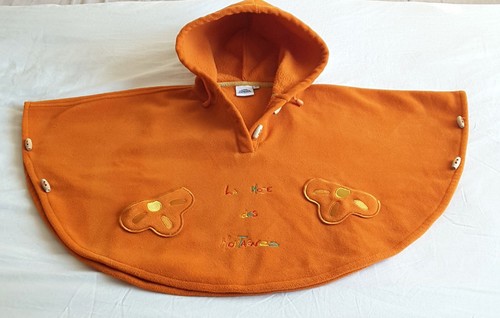 Cape poncho orange - pour, fille