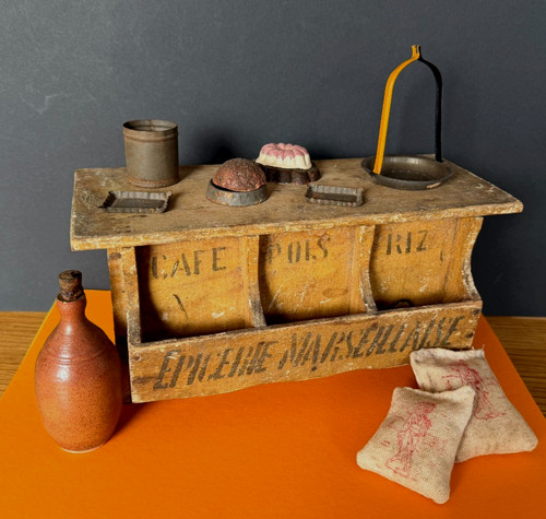 Jouet ancien bois epicerie - ancien,
