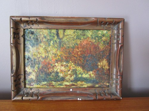 Tableau huile sur panneau sous - sur,