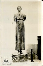 CE1023 delphes delphi l auriege postcard sculpture real photo greece